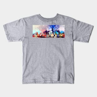 Watercolor New York Skyline Kids T-Shirt